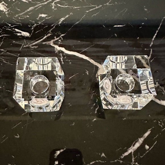 Rosenthal Crystal Candleholder Set Mint Vintage Pair in Original Box - Picture 7 of 12